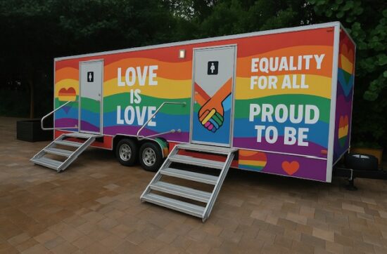 portable restrooms for pride events and lgbtq festivals and parades