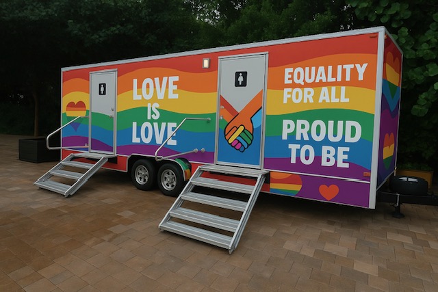 portable restrooms for pride events and lgbtq festivals and parades