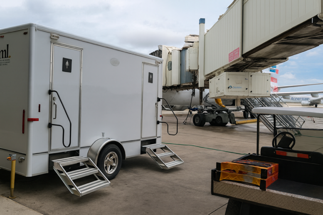 long term temporary restroom facilities at miami international airport