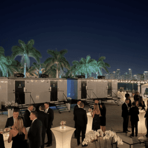 Luxury restroom trailer for elite corporate event and wedding in Miami – YML