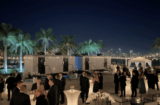 Luxury restroom trailer for elite corporate event and wedding in Miami – YML