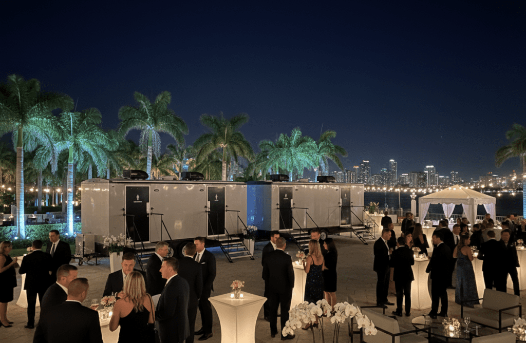 Luxury restroom trailer for elite corporate event and wedding in Miami – YML