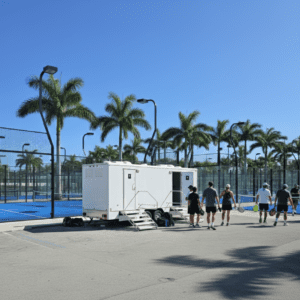 Luxury Restroom Trailers for Padel Clubs and Racquet Sports Facilities in Florida