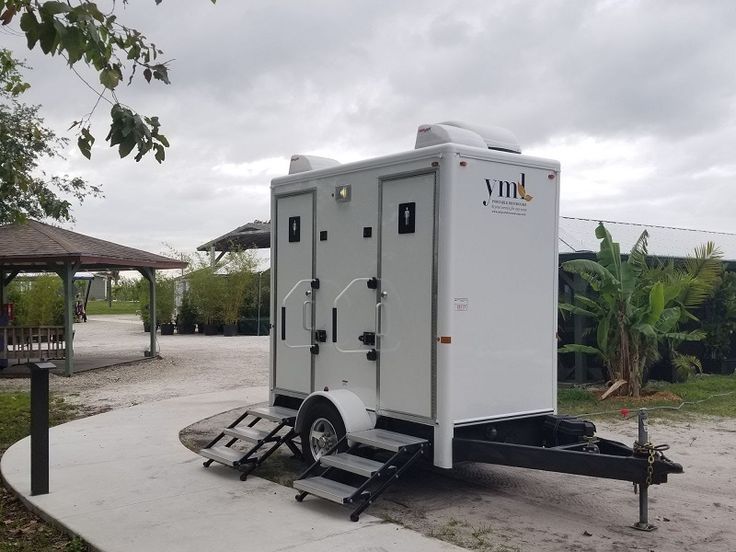 YML luxury portable restroom trailer at outdoor park and recreational area in Florida