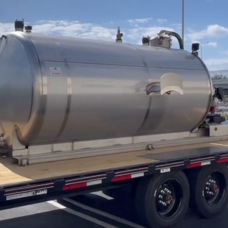 pump out and emptying waste tank of portable restroom and toilets